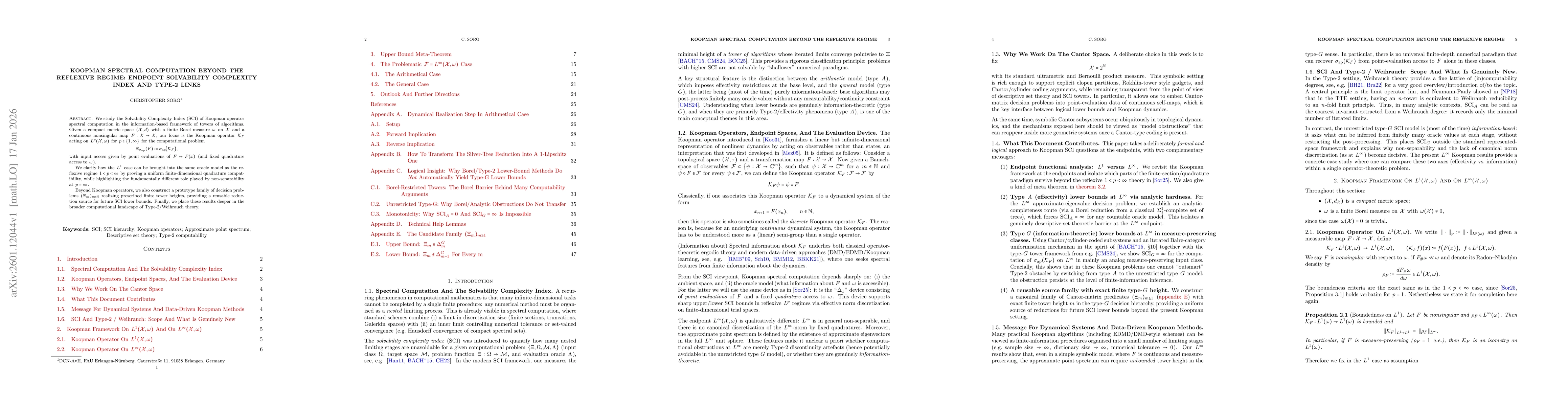 Thumbnail for Koopman Spectral Computation Beyond The Reflexive Regime: Endpoint Solvability Complexity Index And Type-2 Links