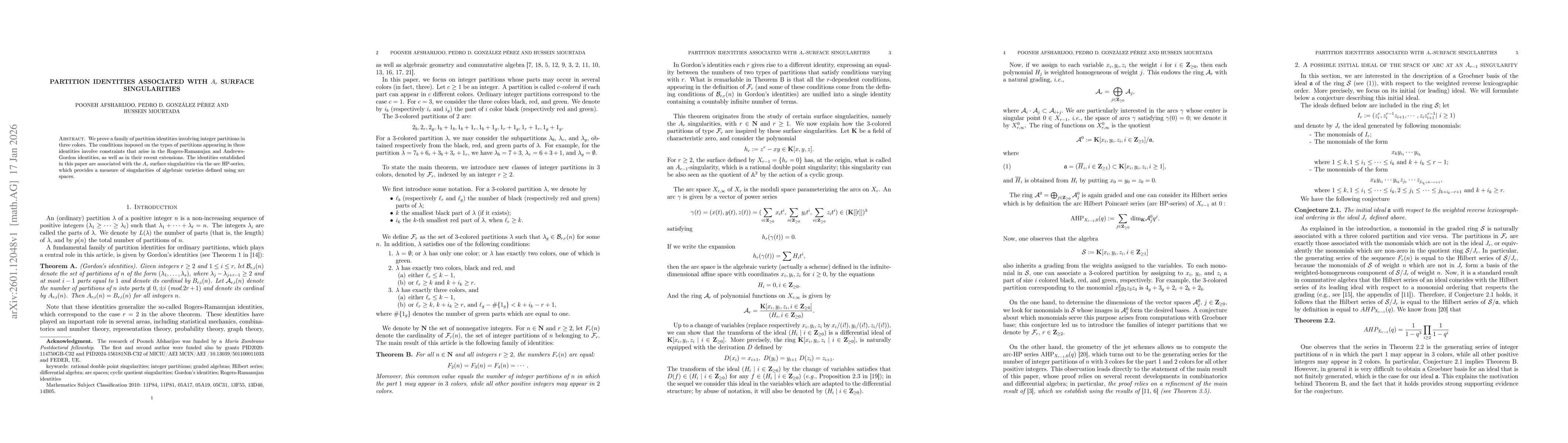 Thumbnail for Partition identities associated with $A_r$-Surface singularities