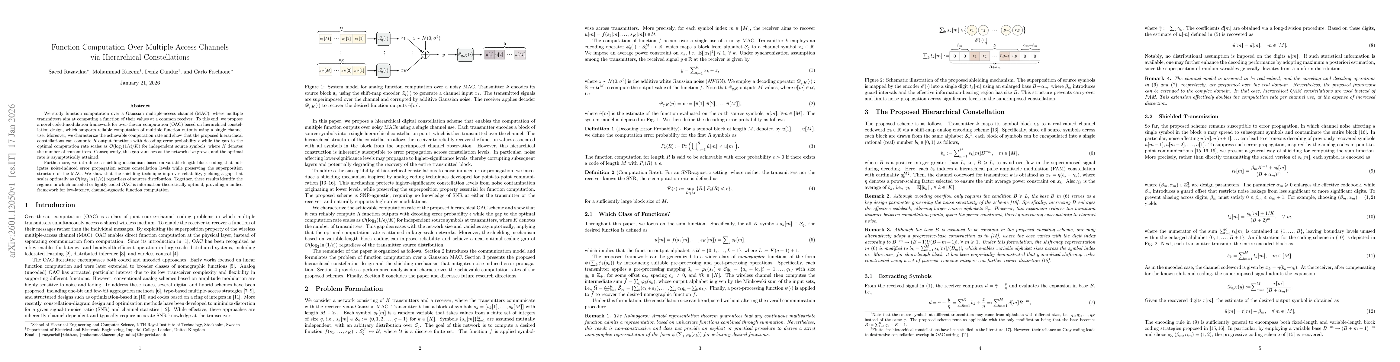 Thumbnail for Function Computation Over Multiple Access Channels via Hierarchical Constellations