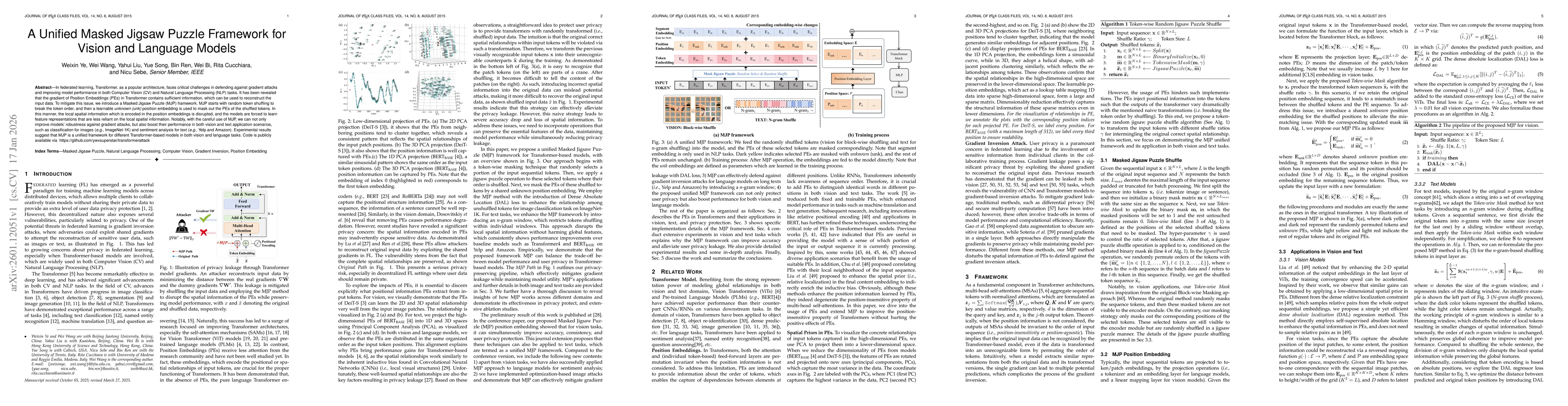 Thumbnail for A Unified Masked Jigsaw Puzzle Framework for Vision and Language Models