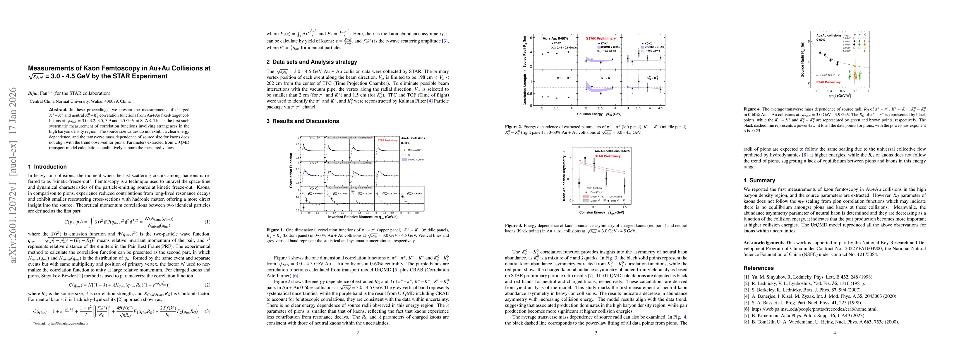 Thumbnail for Measurements of Kaon Femtoscopy in Au+Au Collisions at $\sqrt{s_{NN}}$ = 3.0-4.5 GeV by the STAR Experiment