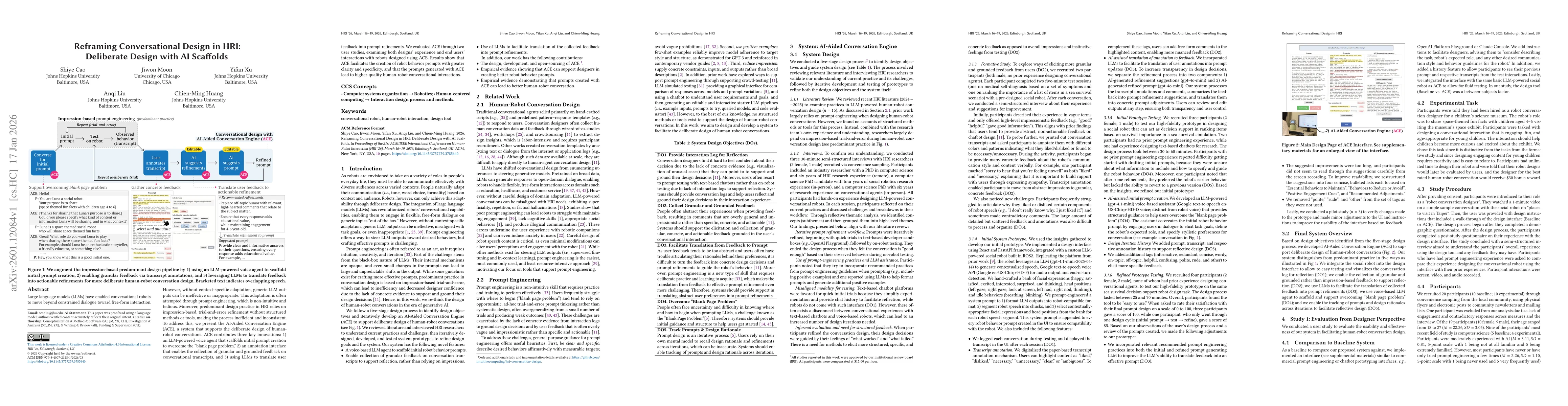 Thumbnail for Reframing Conversational Design in HRI: Deliberate Design with AI Scaffolds