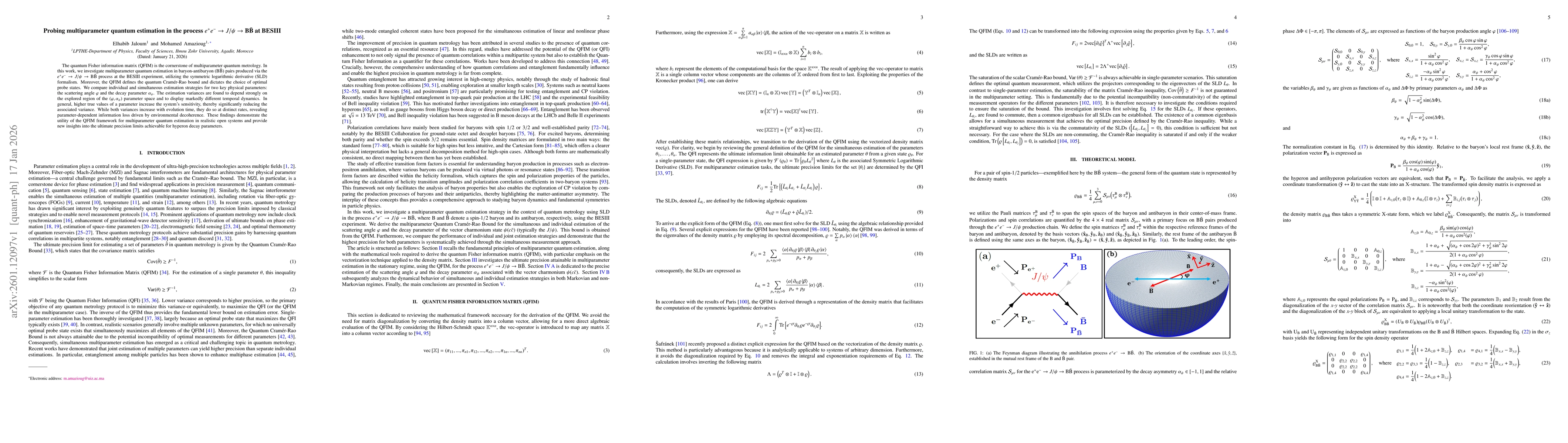 Thumbnail for Probing multiparameter quantum estimation in the process $e^+e^-\to J/ψ\to \text{B}\bar{\text{B}}$ at BESIII