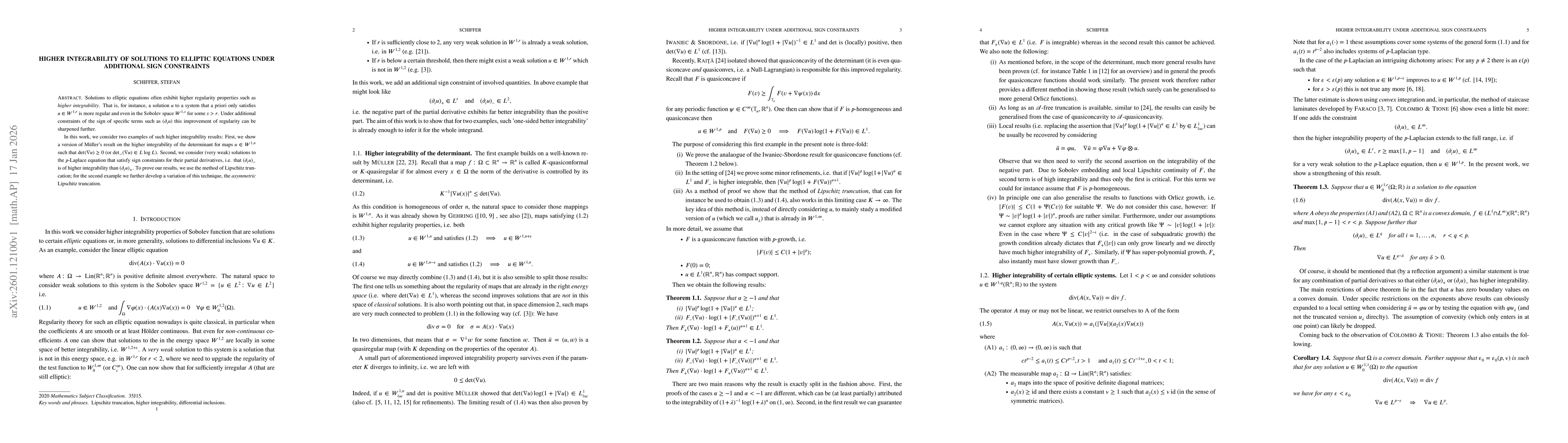 Thumbnail for Higher integrability of solutions to elliptic equations under additional sign constraints
