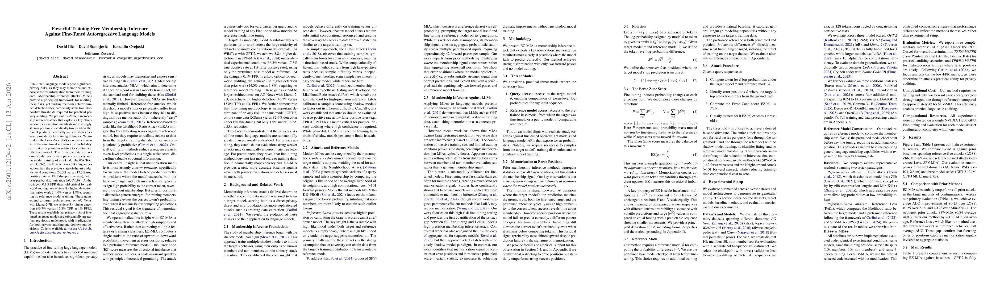 Thumbnail for Powerful Training-Free Membership Inference Against Autoregressive Language Models