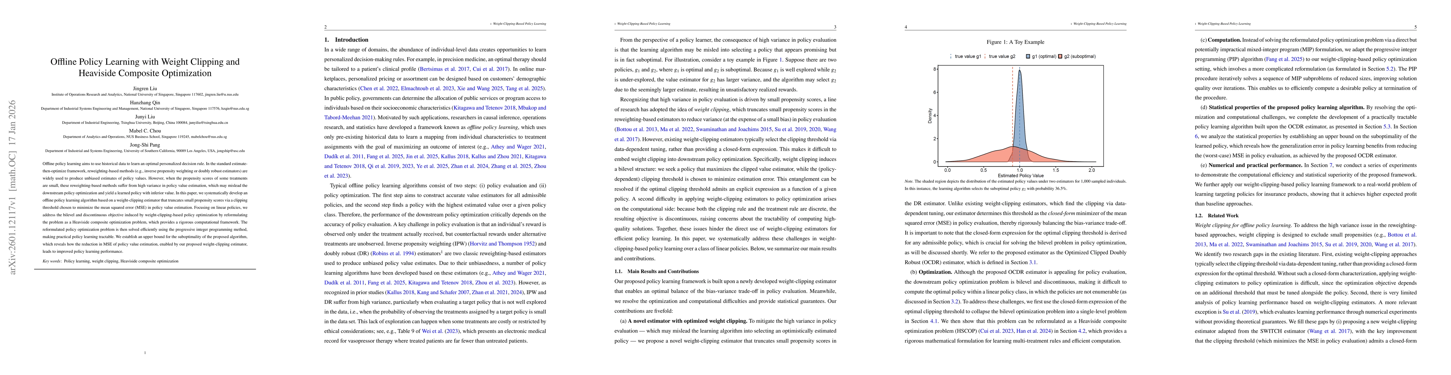 Thumbnail for Offline Policy Learning with Weight Clipping and Heaviside Composite Optimization