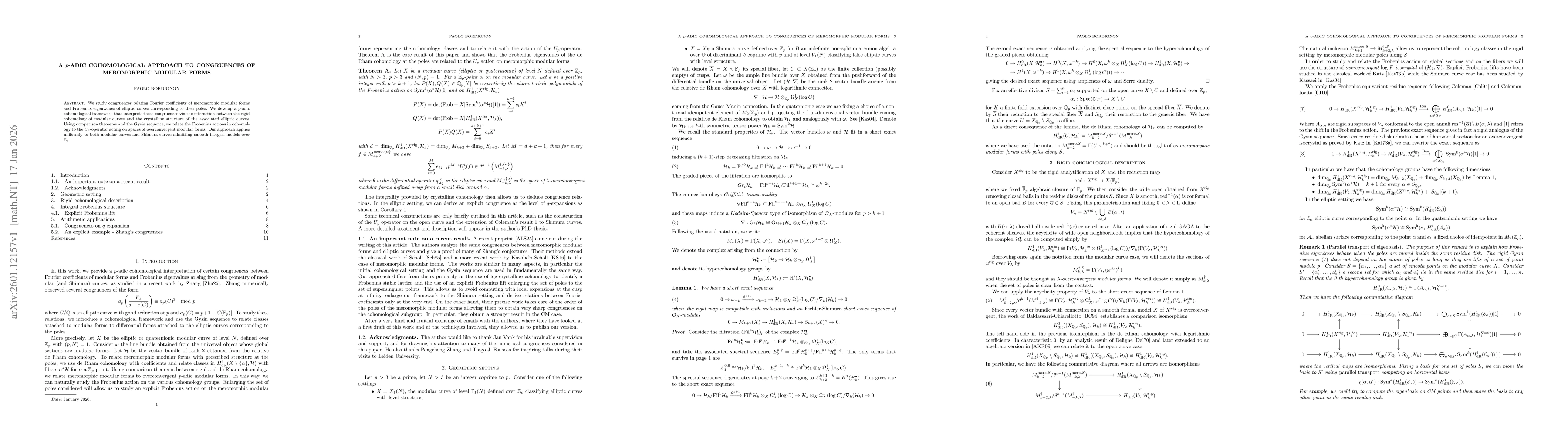 Thumbnail for A $p$-adic cohomological approach to congruences of meromorphic modular forms