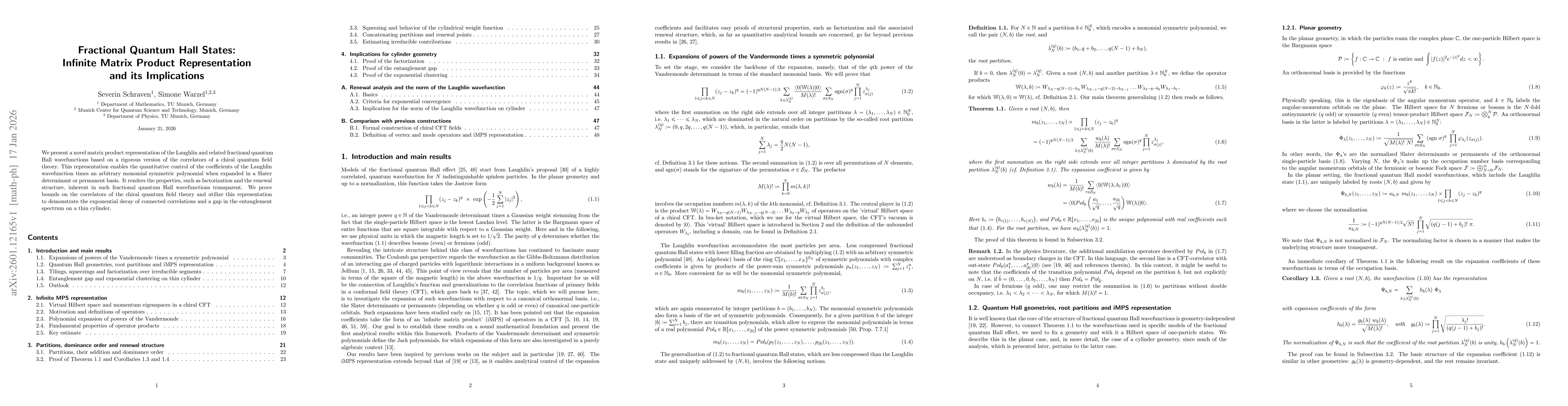 Thumbnail for Fractional Quantum Hall States: Infinite Matrix Product Representation and its Implications