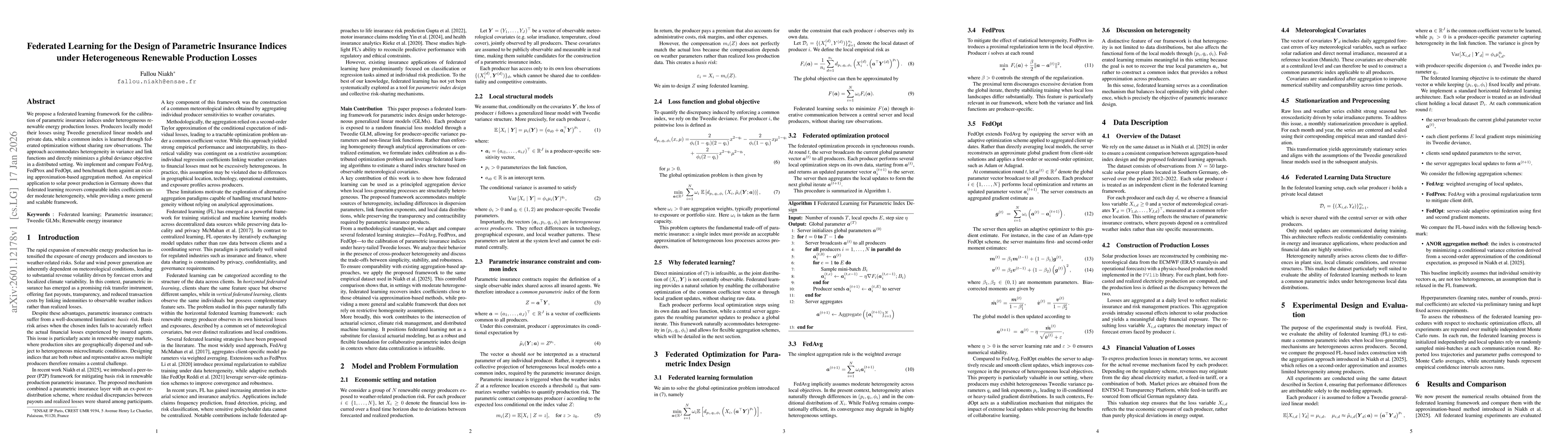 Thumbnail for Federated Learning for the Design of Parametric Insurance Indices under Heterogeneous Renewable Production Losses