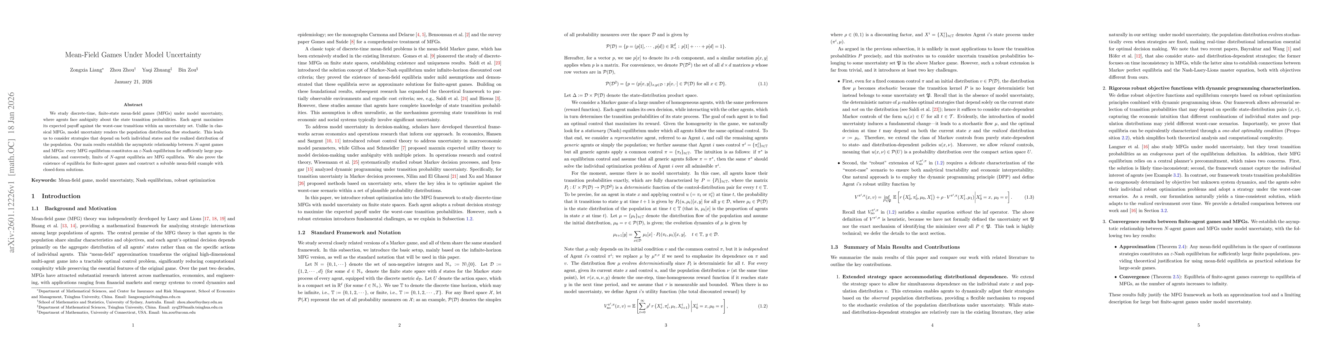 Thumbnail for Mean-Field Games Under Model Uncertainty