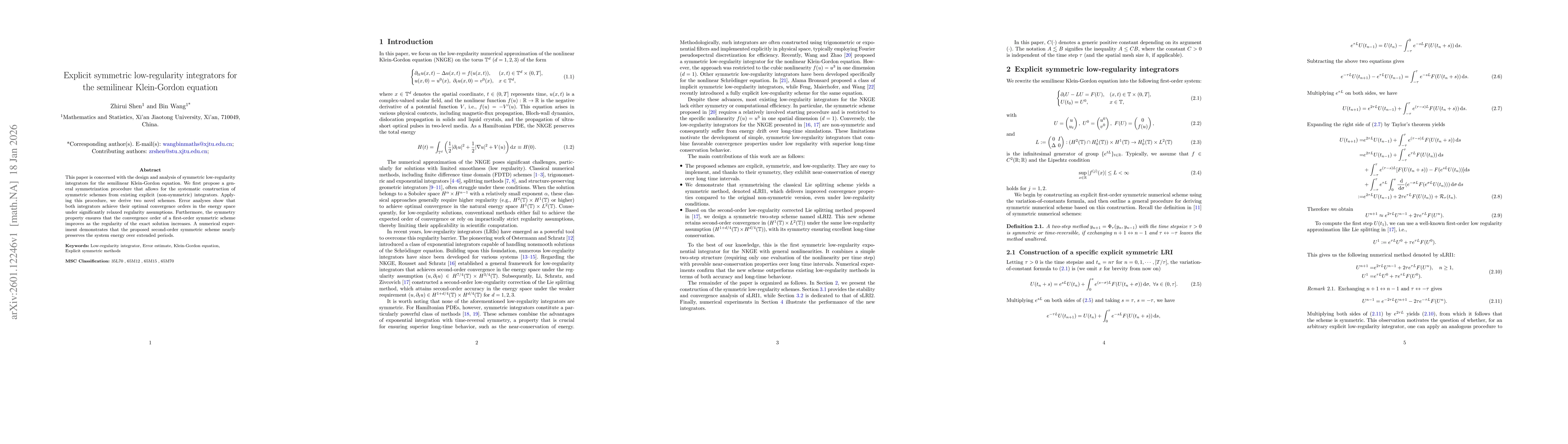 Thumbnail for Explicit symmetric low-regularity integrators for the semilinear Klein-Gordon equation