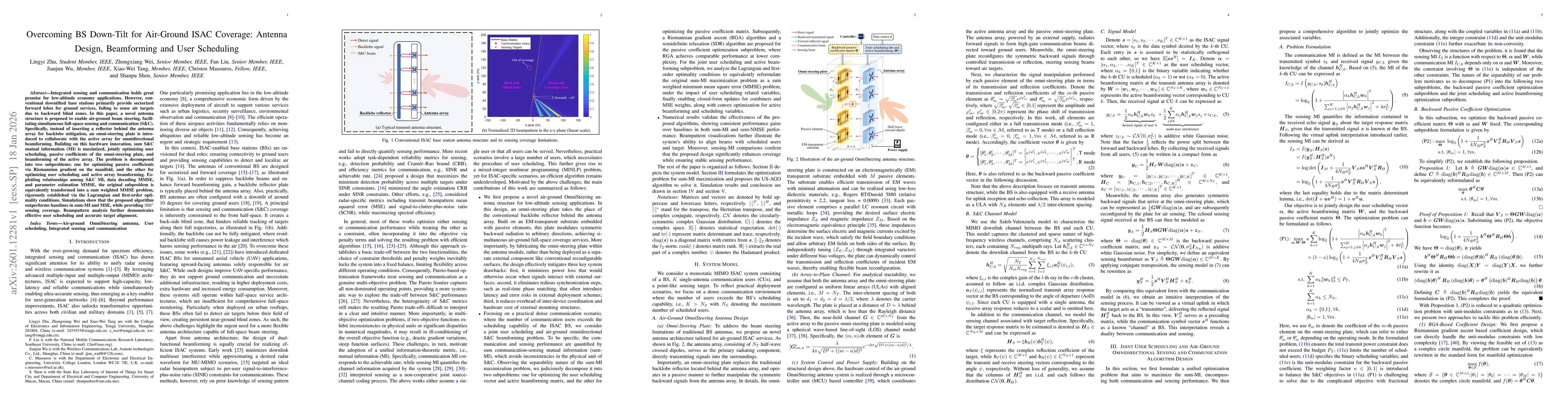 Thumbnail for Overcoming BS Down-Tilt for Air-Ground ISAC Coverage: Antenna Design, Beamforming and User Scheduling