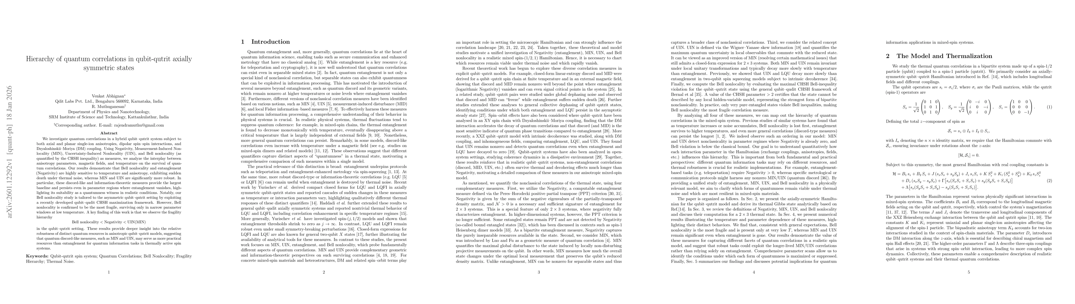 Thumbnail for Hierarchy of quantum correlations in qubit-qutrit axially symmetric states