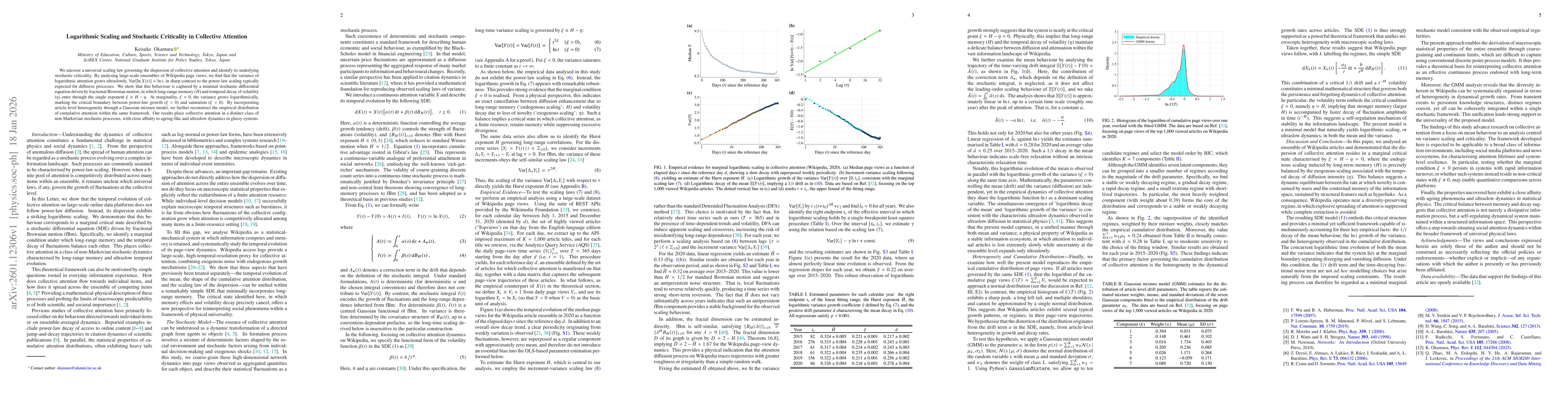 Thumbnail for Logarithmic scaling and stochastic criticality in collective attention