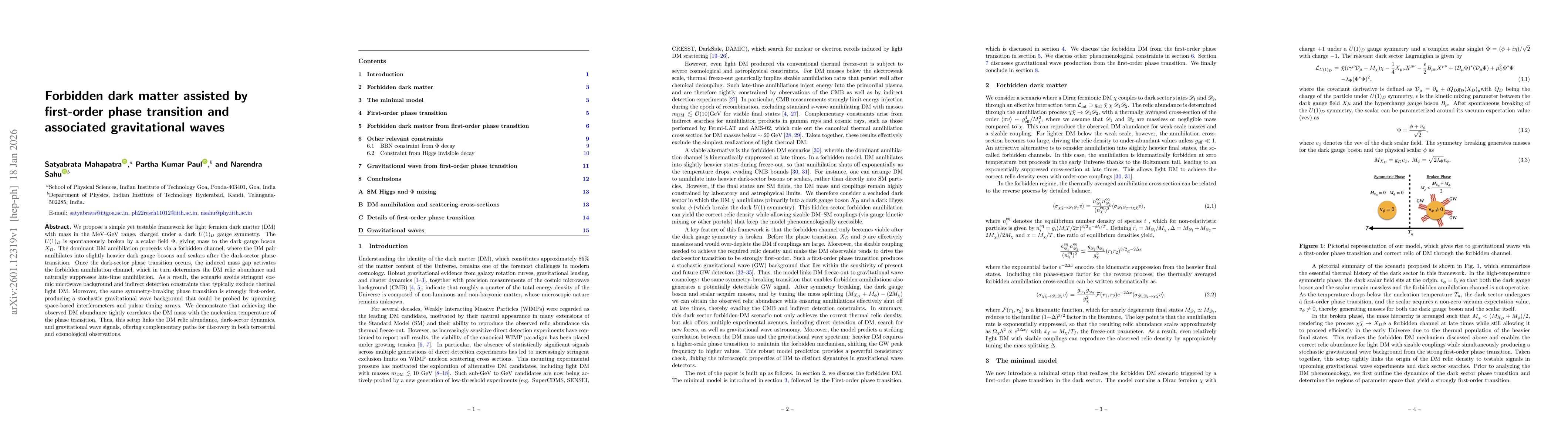 Thumbnail for Forbidden dark matter assisted by first-order phase transition and associated gravitational waves