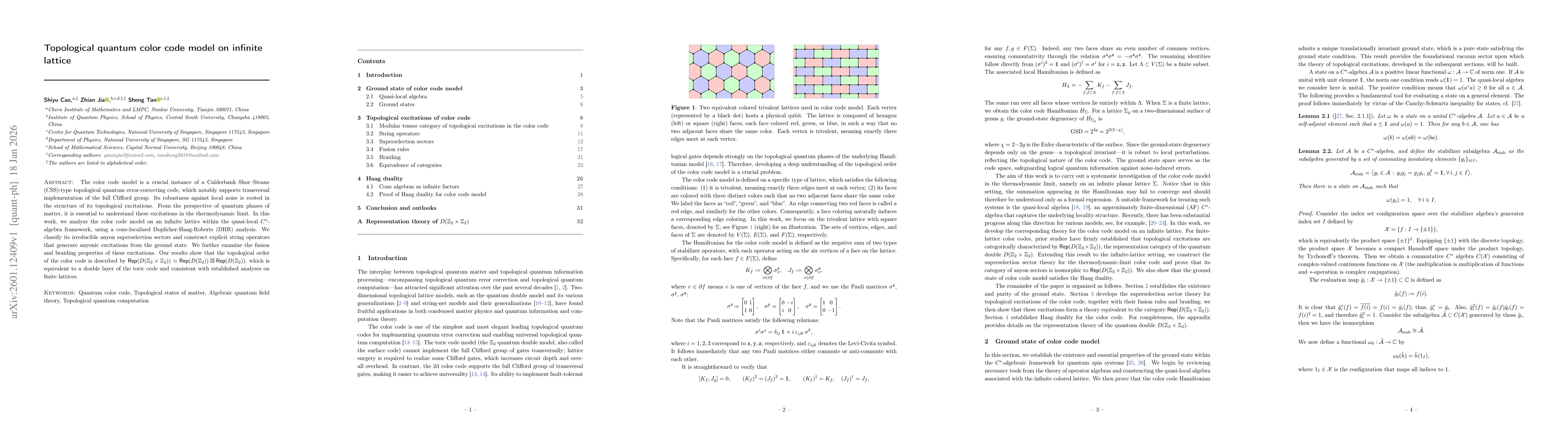 Thumbnail for Topological quantum color code model on infinite lattice