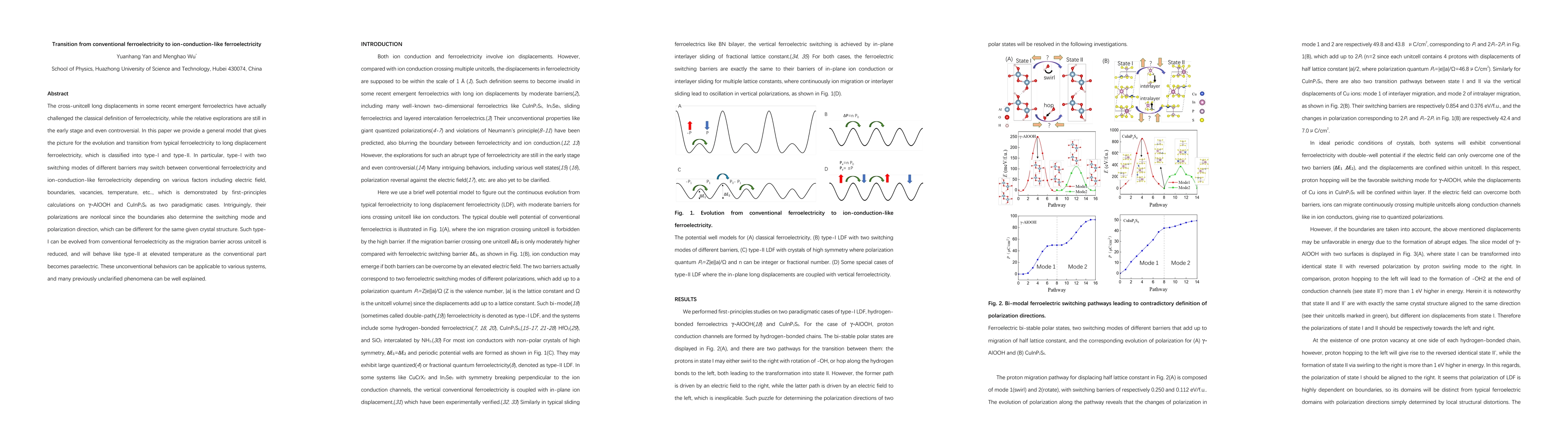 Thumbnail for Transition from conventional ferroelectricity to ion-conduction-like ferroelectricity