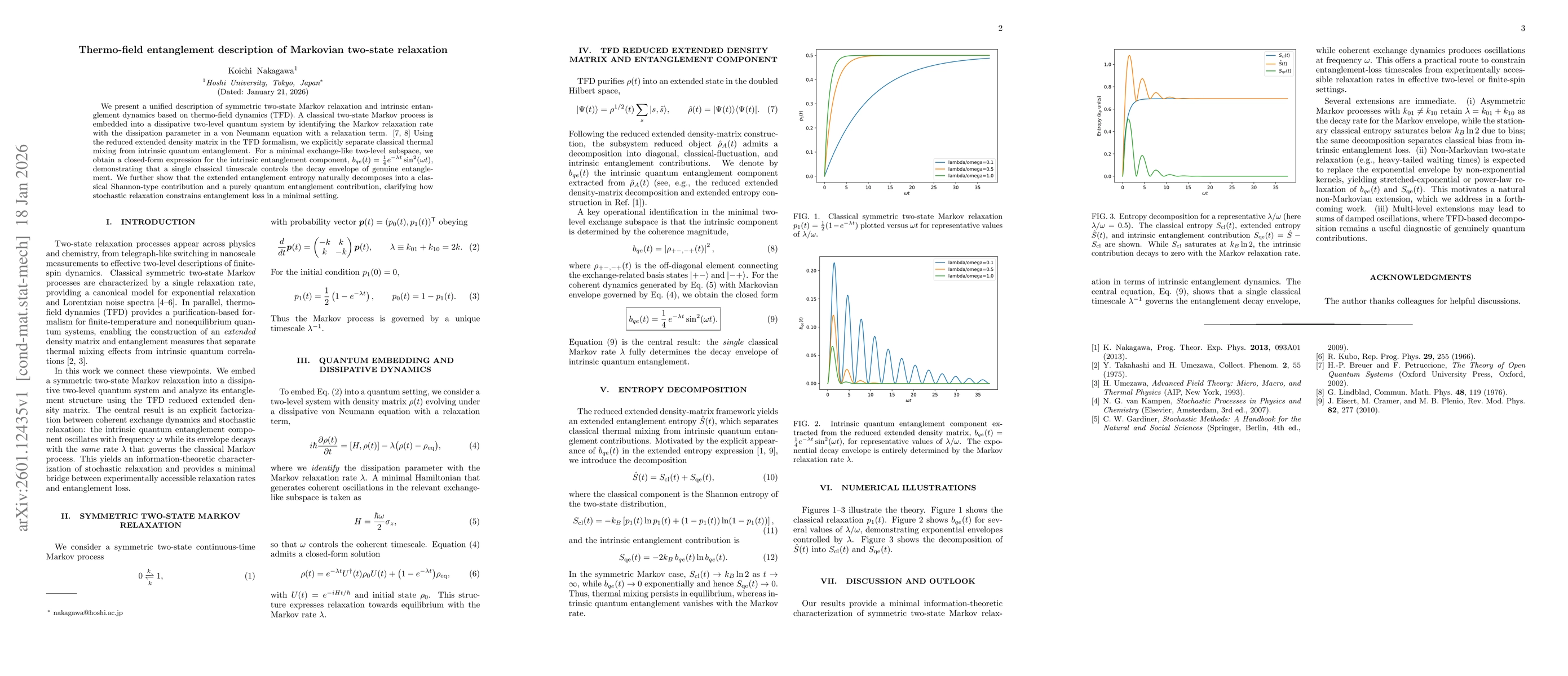 Thumbnail for Thermo-field entanglement description of Markovian two-state relaxation