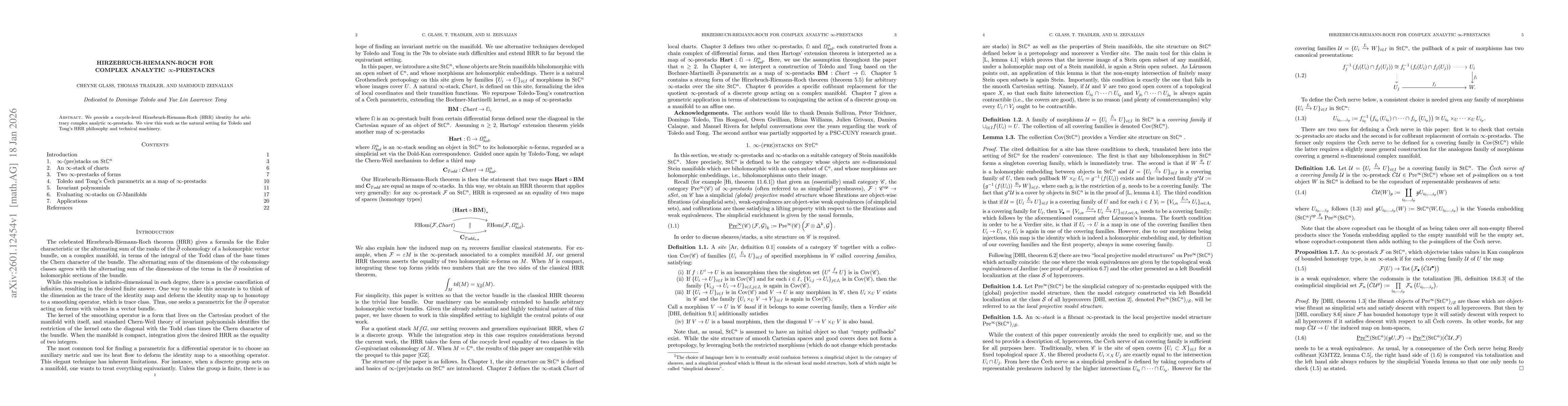 Thumbnail for Hirzebruch-Riemann-Roch for complex analytic infinity-prestacks