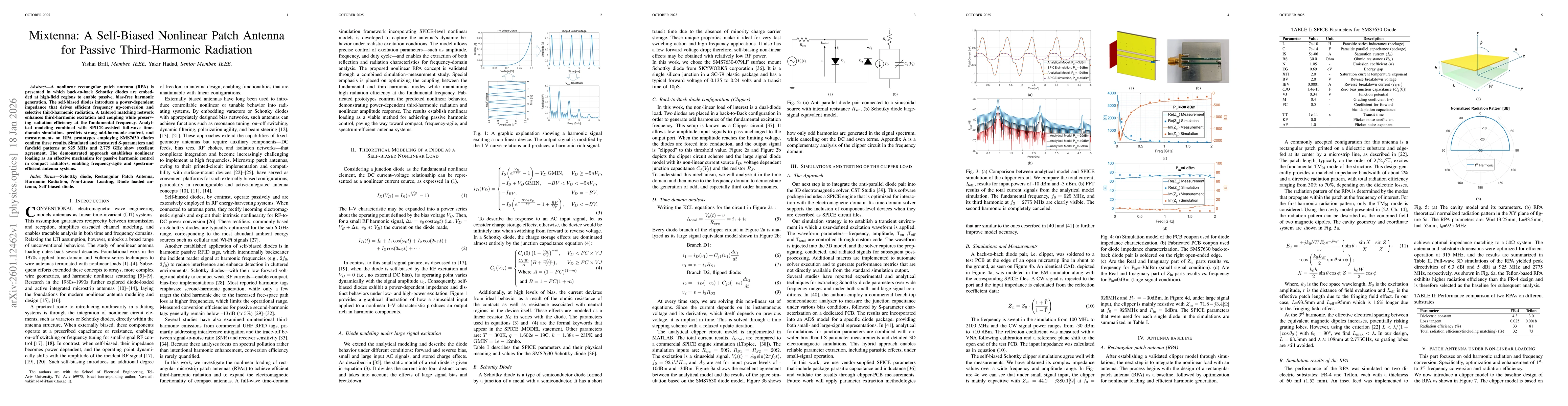 Thumbnail for Mixtenna: A Self-Biased Nonlinear Patch Antenna for Passive Third-Harmonic Radiation