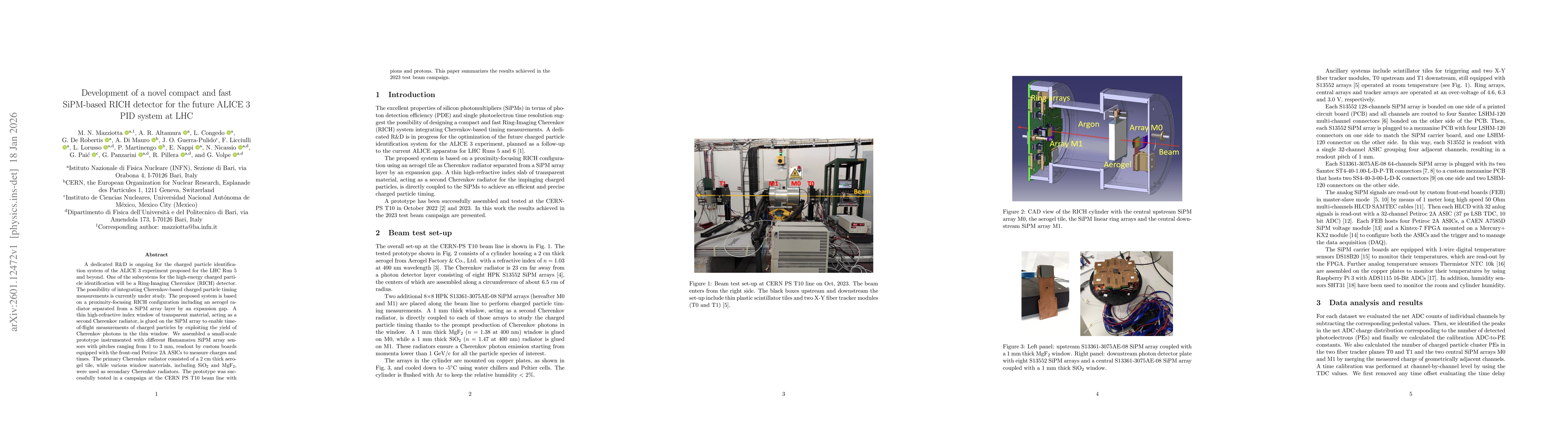 Thumbnail for Development of a novel compact and fast SiPM-based RICH detector for the future ALICE 3 PID system at LHC