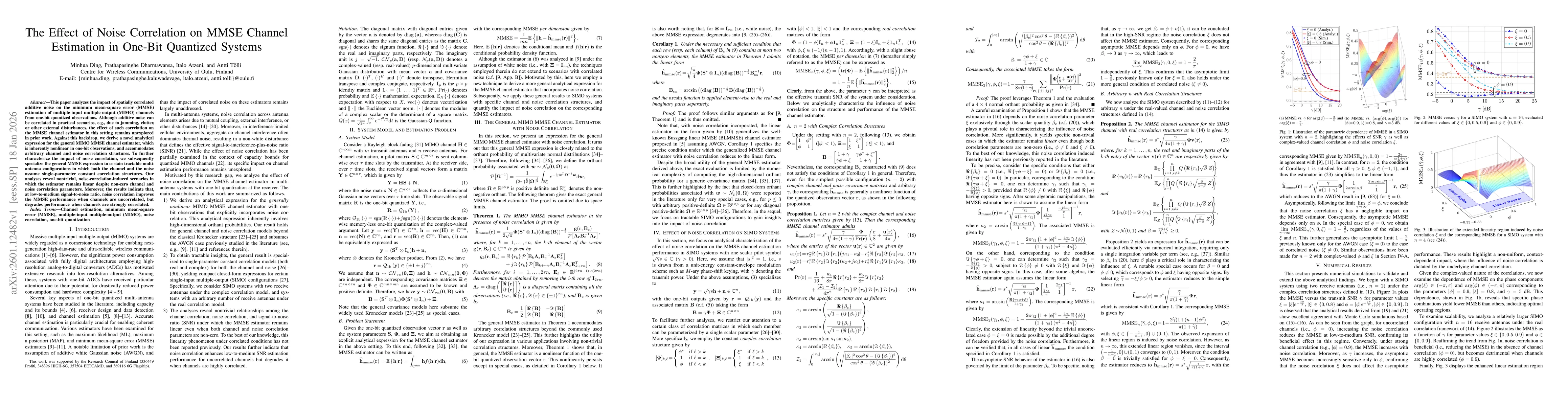 Thumbnail for The Effect of Noise Correlation on MMSE Channel Estimation in One-Bit Quantized Systems