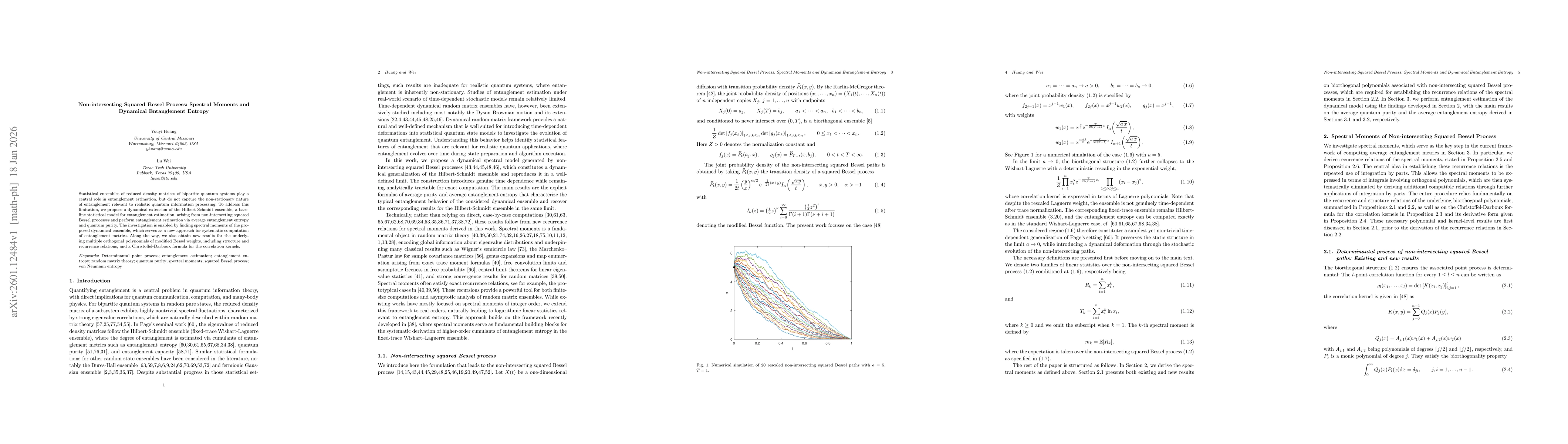 Thumbnail for Non-intersecting Squared Bessel Process: Spectral Moments and Dynamical Entanglement Entropy