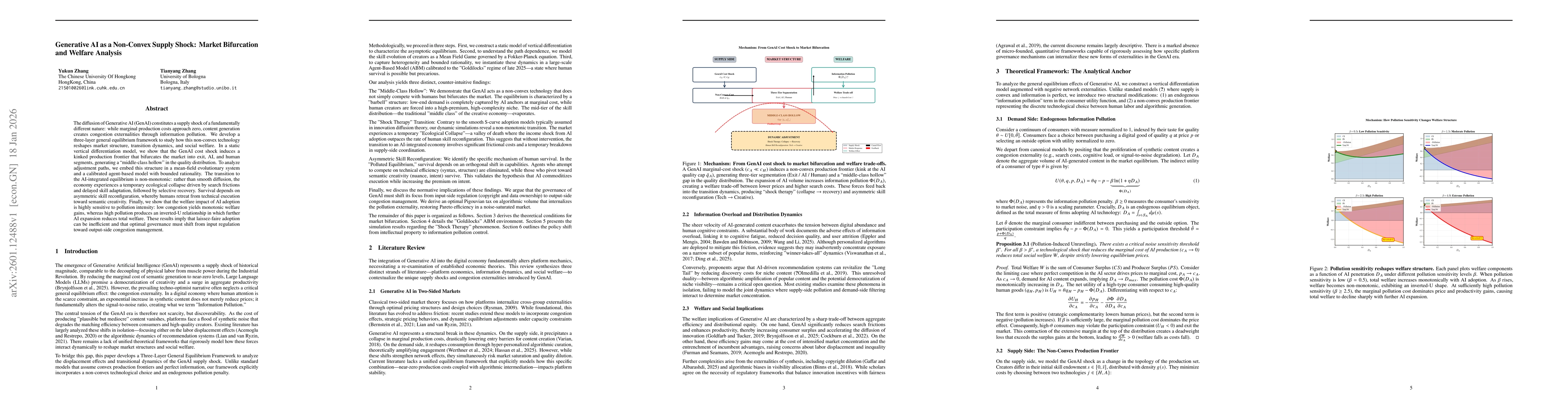 Thumbnail for Generative AI as a Non-Convex Supply Shock: Market Bifurcation and Welfare Analysis