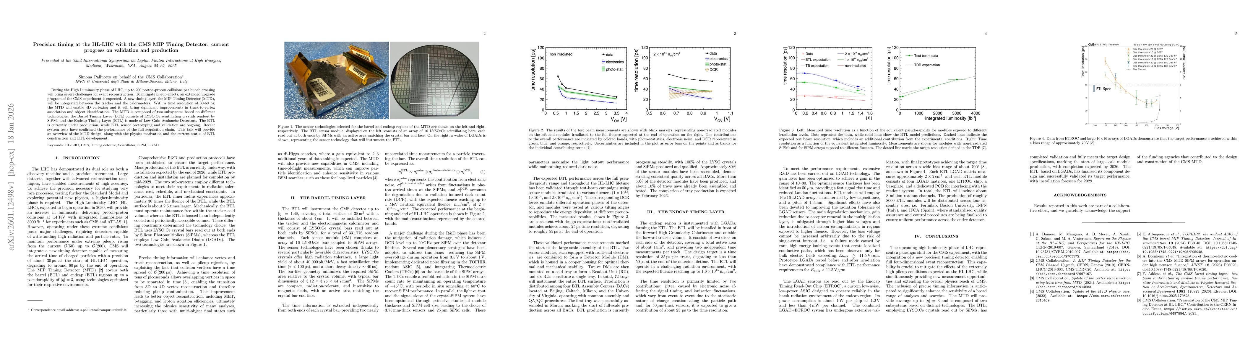 Thumbnail for Precision timing at the HL-LHC with the CMS MIP Timing Detector: current progress on validation and production