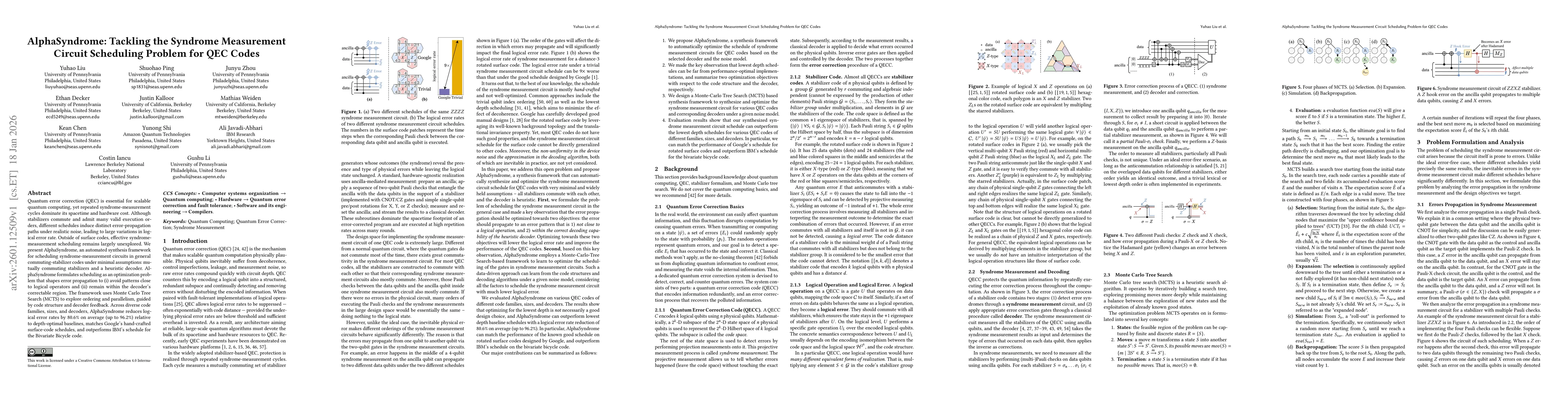 Thumbnail for AlphaSyndrome: Tackling the Syndrome Measurement Circuit Scheduling Problem for QEC Codes