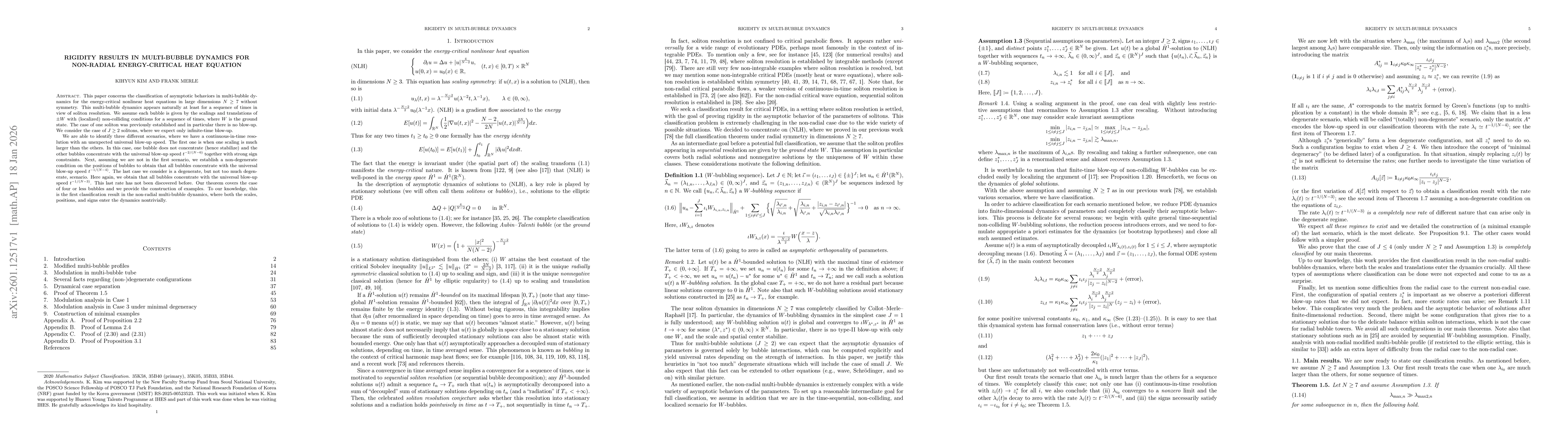 Thumbnail for Rigidity results in multi-bubble dynamics for non-radial energy-critical heat equation