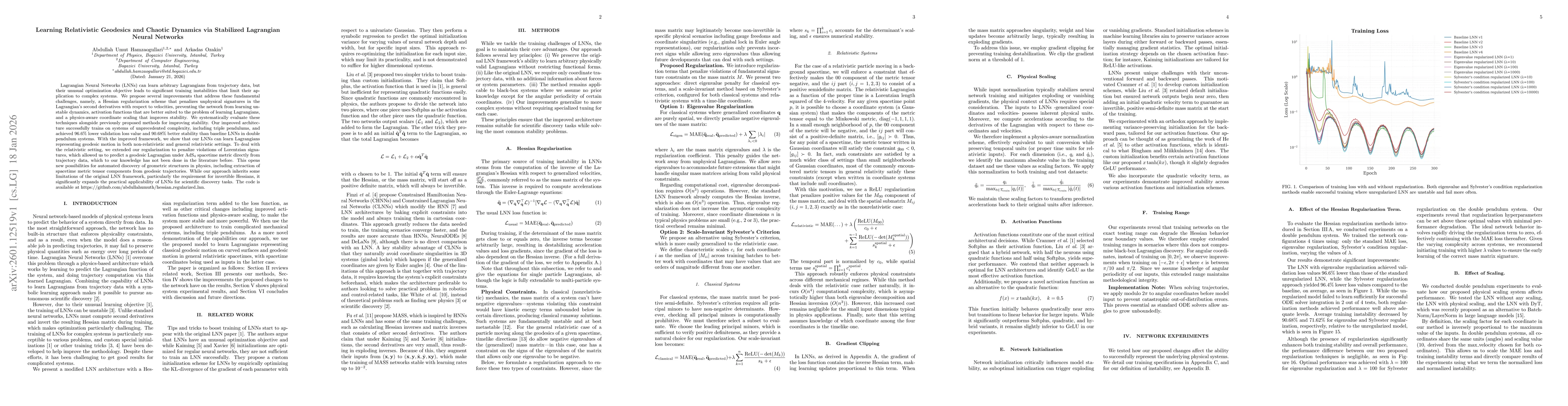 Thumbnail for Learning Relativistic Geodesics and Chaotic Dynamics via Stabilized Lagrangian Neural Networks