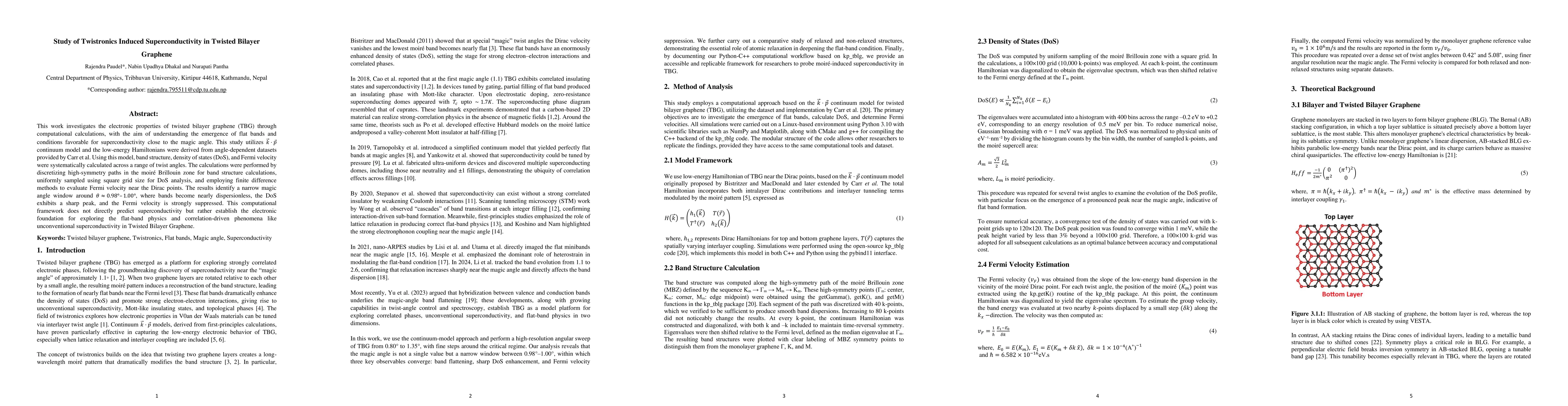 Thumbnail for Study of Twistronics Induced Superconductivity in Twisted Bilayer Graphene