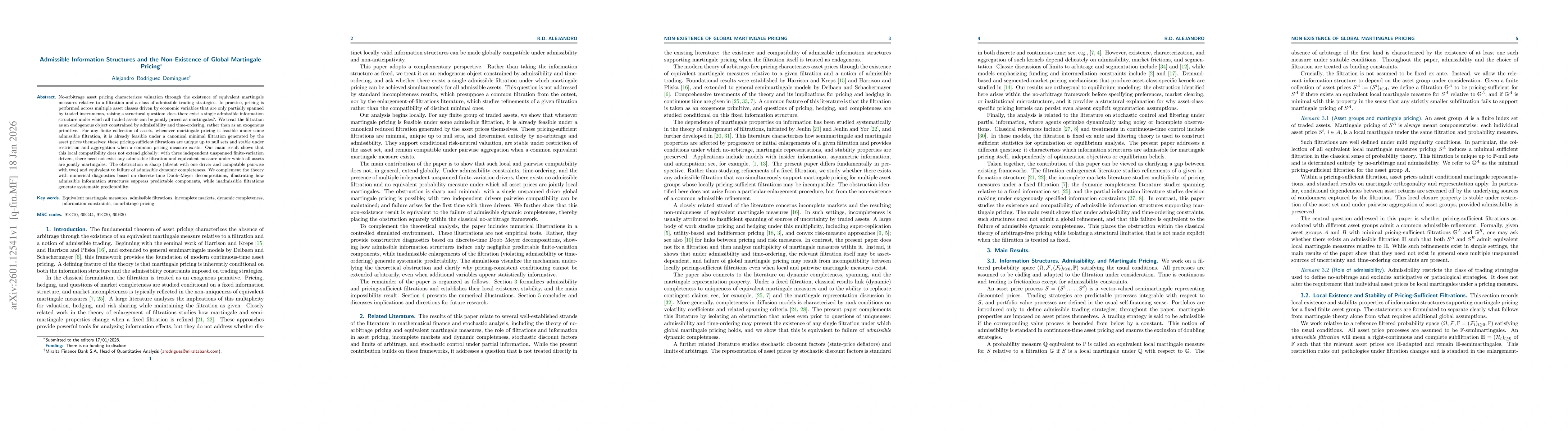 Thumbnail for Admissible Information Structures and the Non-Existence of Global Martingale Pricing