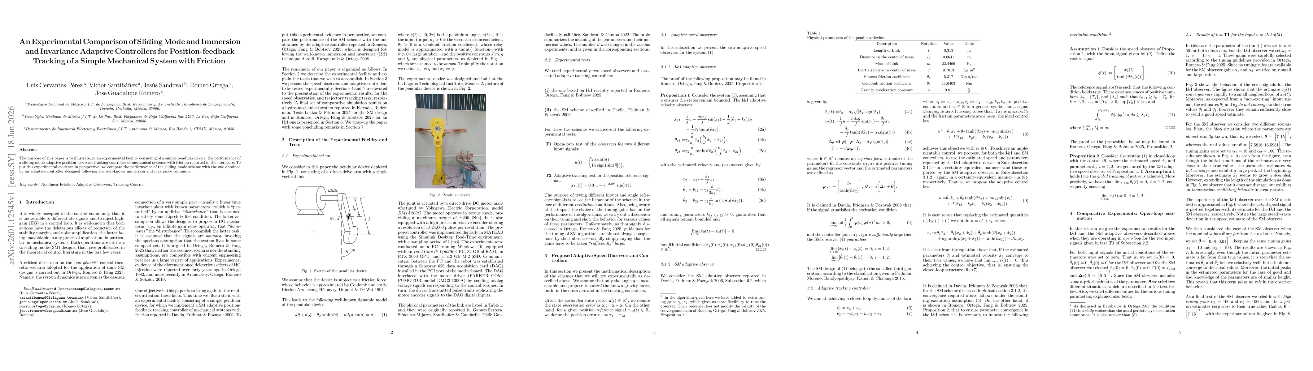 Thumbnail for An Experimental Comparison of Sliding Mode and Immersion and Invariance Adaptive Controllers forPosition-feedback Tracking of a Simple Mechanical System with Friction