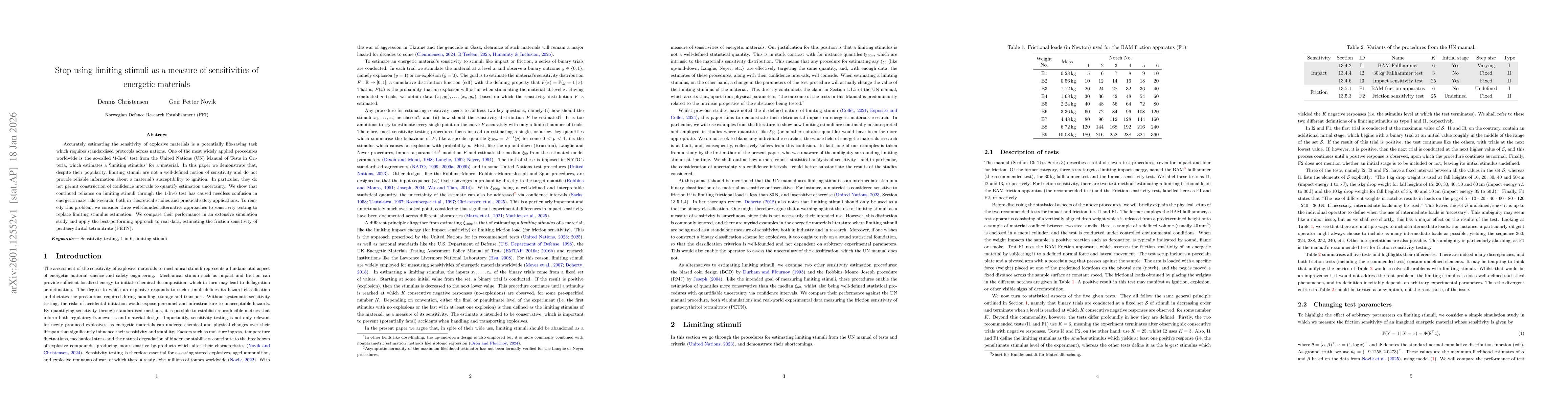 Thumbnail for Stop using limiting stimuli as a measure of sensitivities of energetic materials
