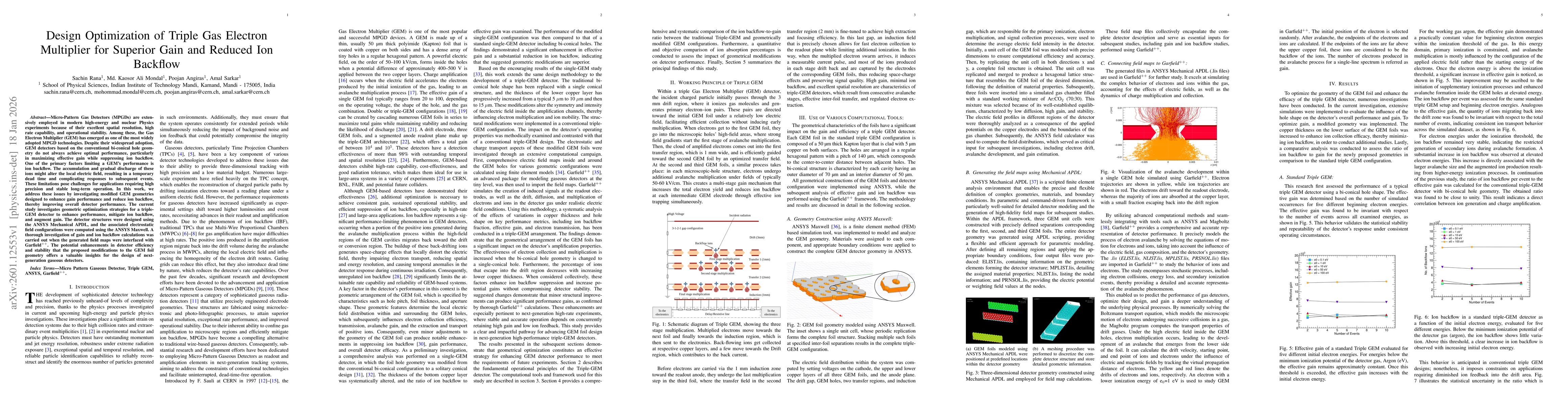 Thumbnail for Design Optimization of Triple Gas Electron Multiplier for Superior Gain and Reduced Ion Backflow