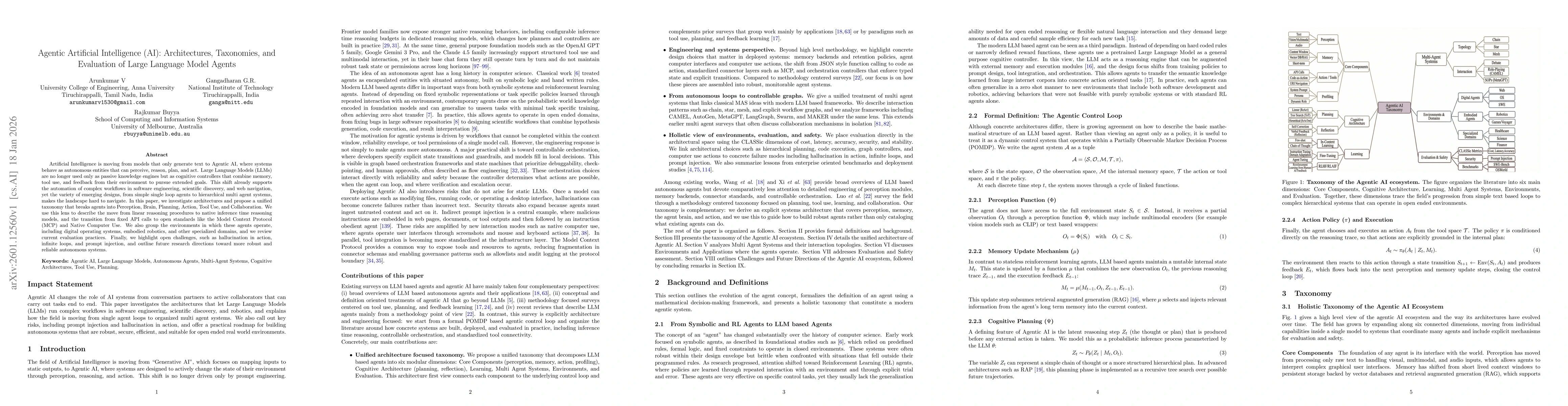 Thumbnail for Agentic Artificial Intelligence (AI): Architectures, Taxonomies, and Evaluation of Large Language Model Agents