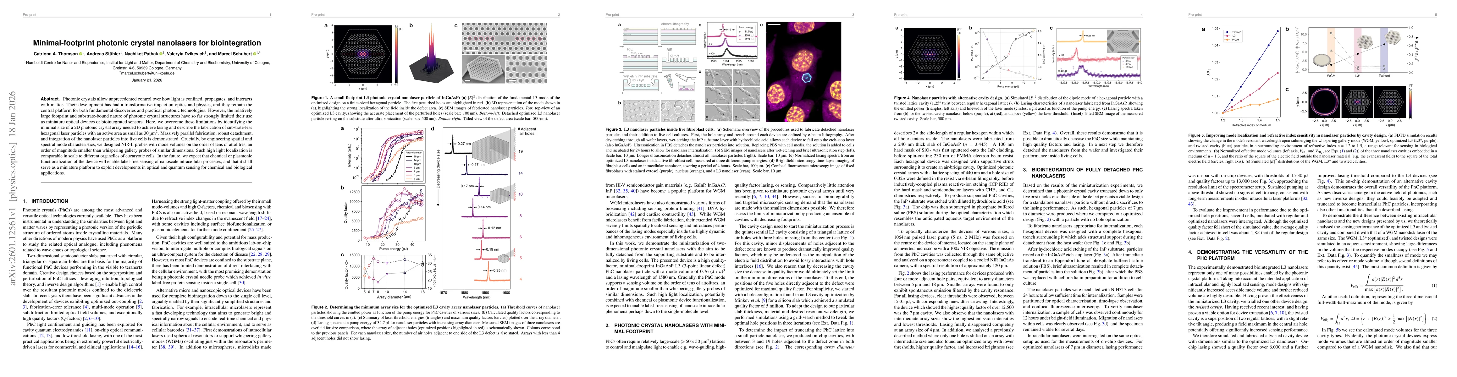 Thumbnail for Minimal-footprint photonic crystal nanolasers for biointegration