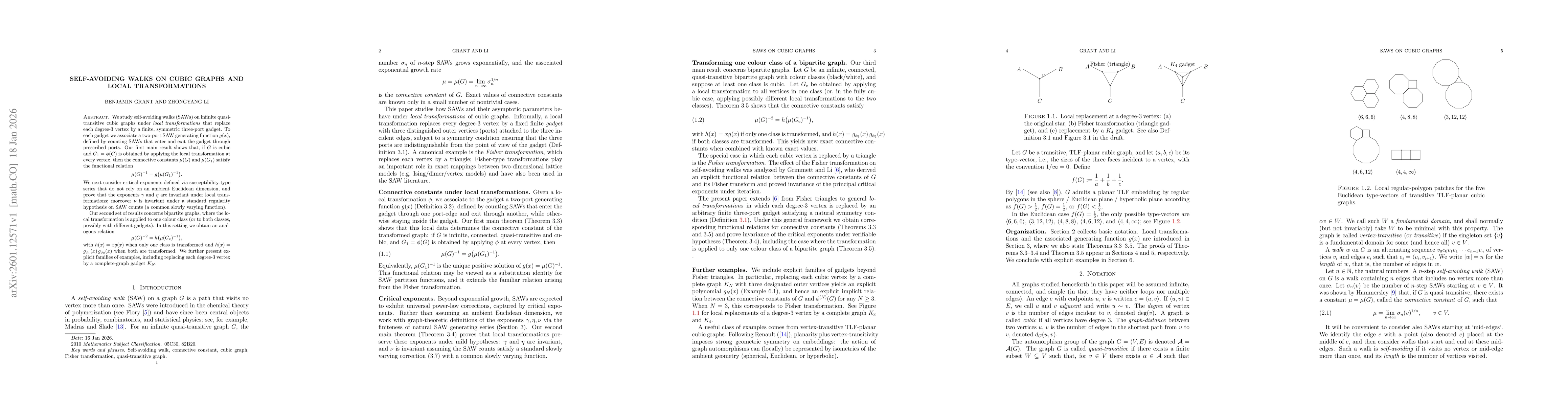 Thumbnail for Self-avoiding walk, connective constant, cubic graph, Fisher transformation, quasi-transitive graph