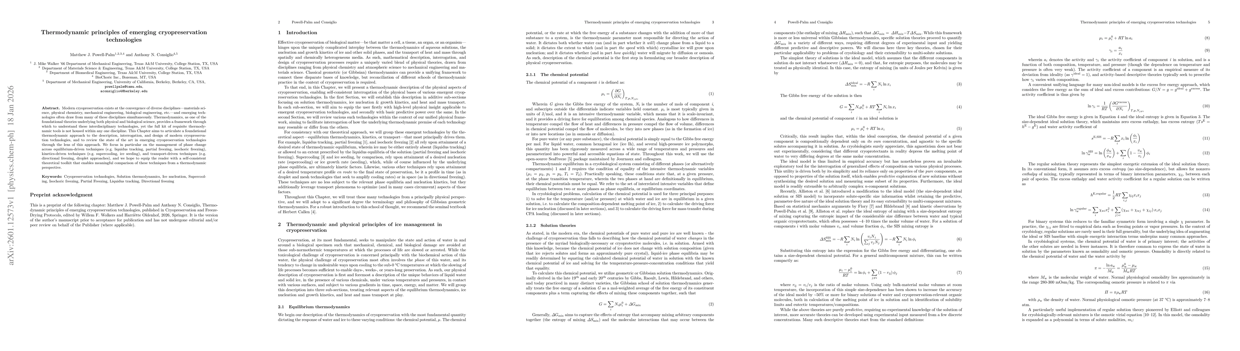 Thumbnail for Thermodynamic principles of emerging cryopreservation technologies