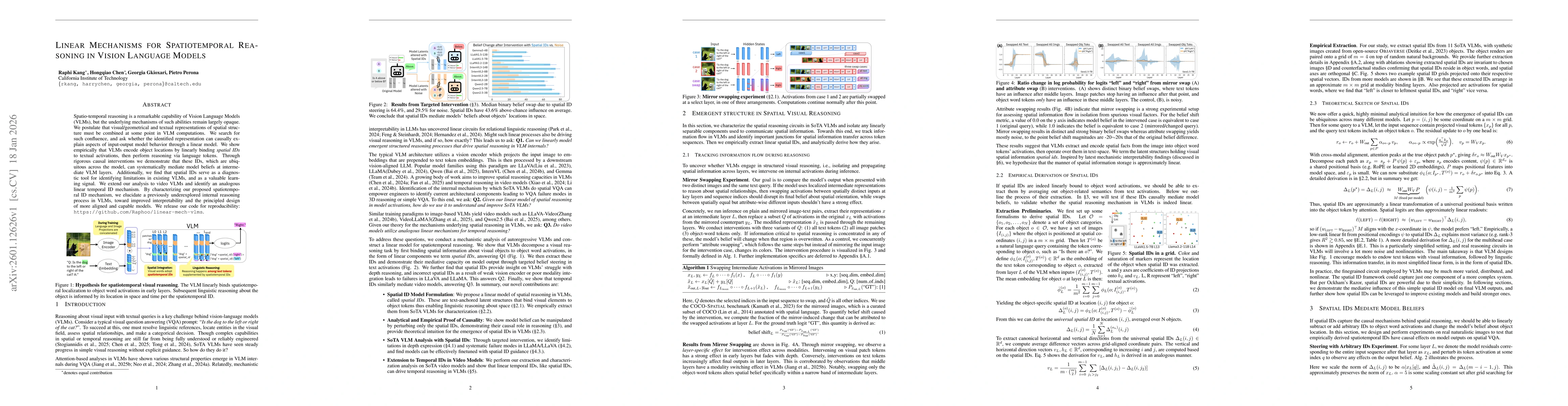 Thumbnail for Linear Mechanisms for Spatiotemporal Reasoning in Vision Language Models