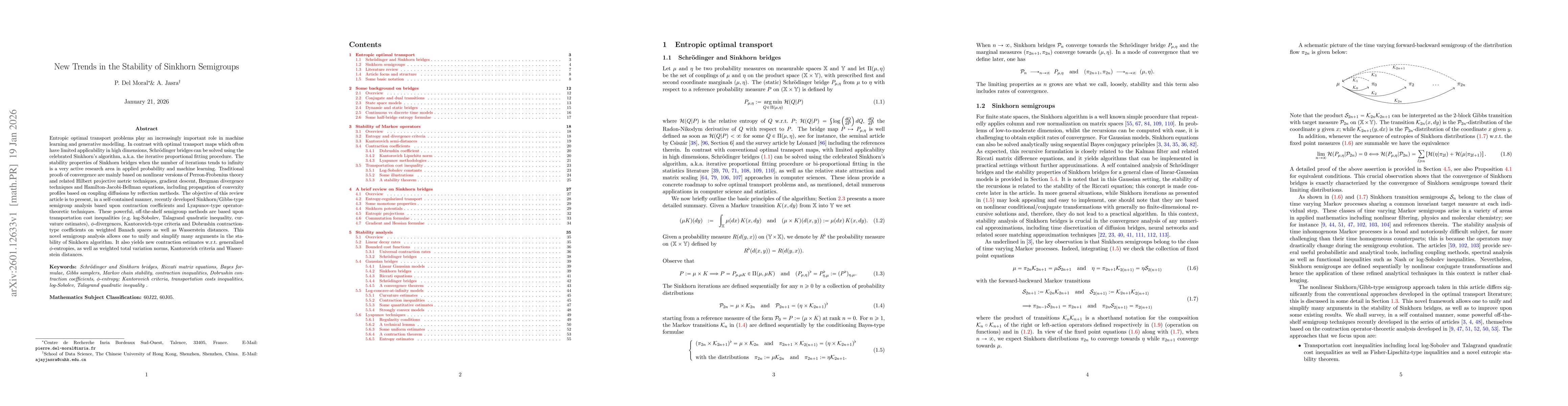 Thumbnail for New Trends in the Stability of Sinkhorn Semigroups