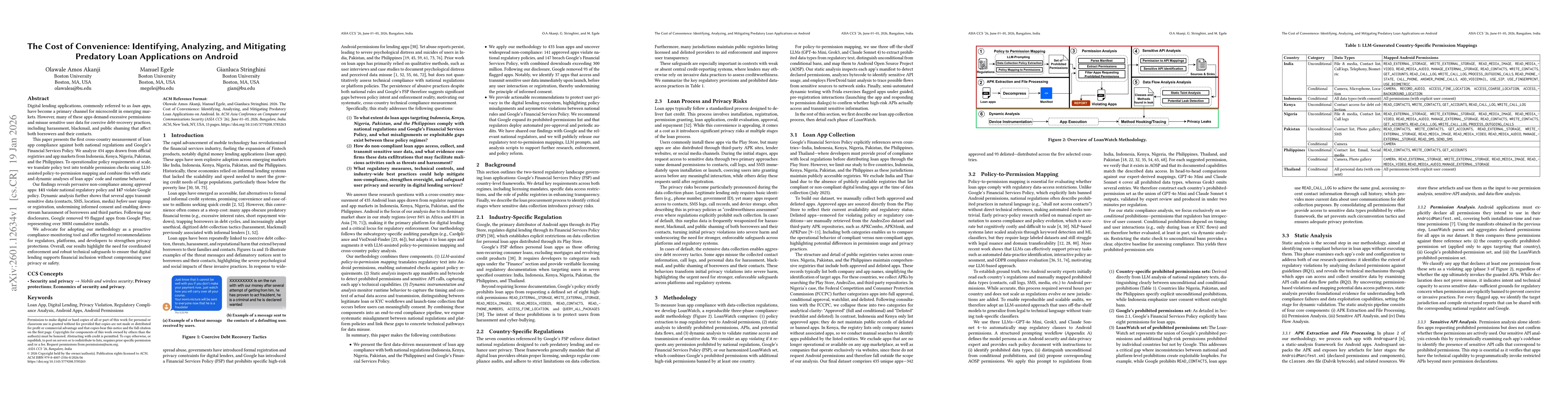 Thumbnail for The Cost of Convenience: Identifying, Analyzing, and Mitigating Predatory Loan Applications on Android