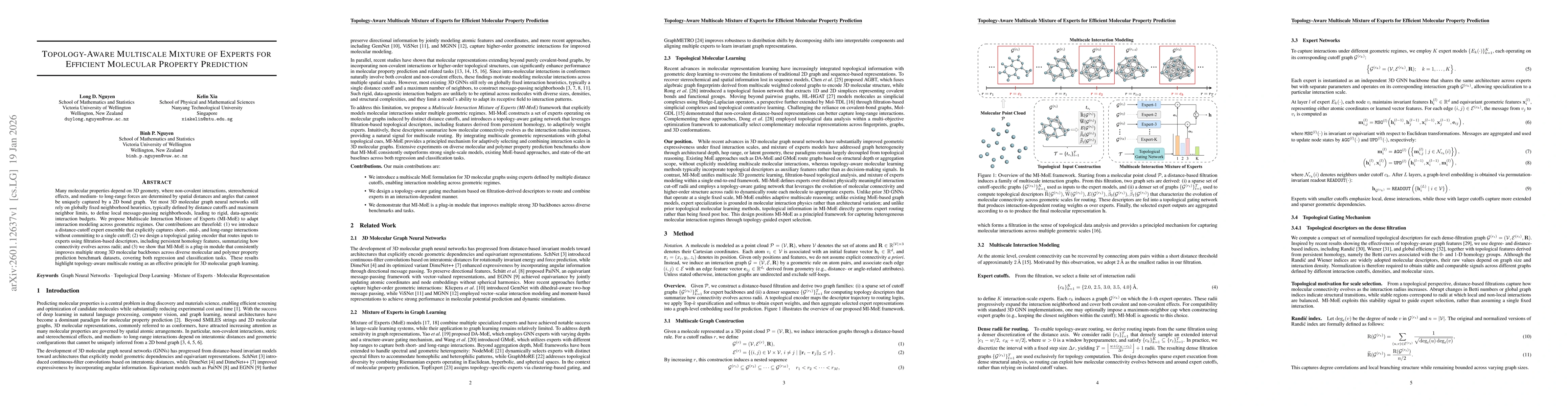 Thumbnail for Topology-Aware Multiscale Mixture of Experts for Efficient Molecular Property Prediction