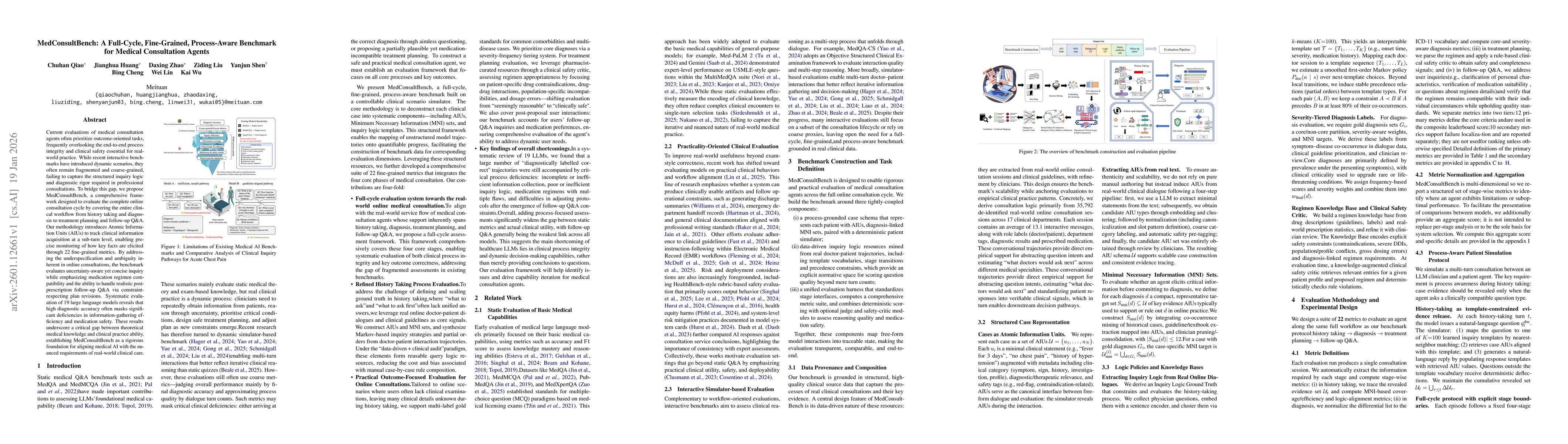 Thumbnail for MedConsultBench: A Full-Cycle, Fine-Grained, Process-Aware Benchmark for Medical Consultation Agents