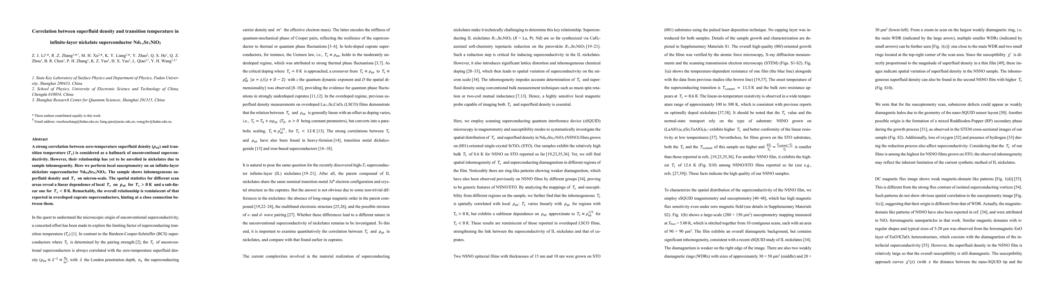 Thumbnail for Correlation between superfluid density and transition temperature in infinite-layer nickelate superconductor $Nd_{1-x}Sr_xNiO_2$