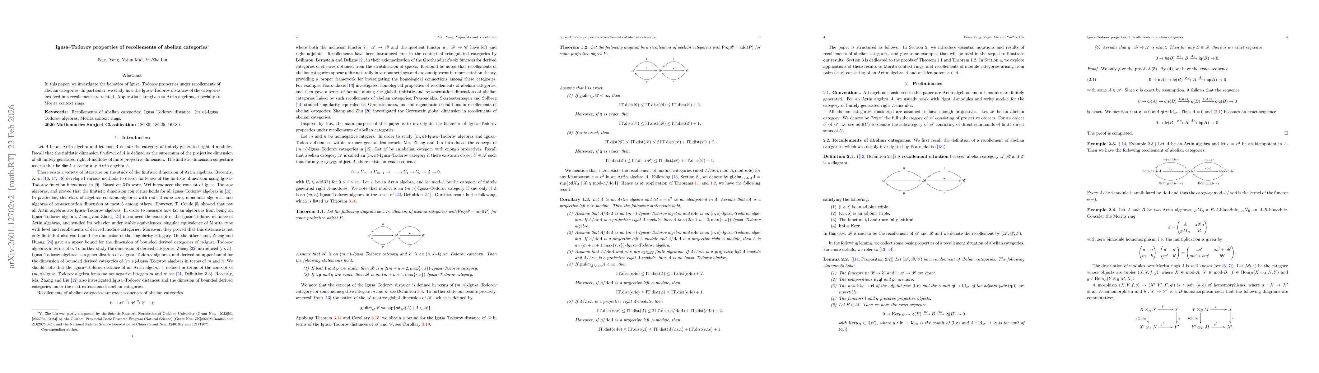 Thumbnail for Igusa-Todorov properties of recollements of abelian categories