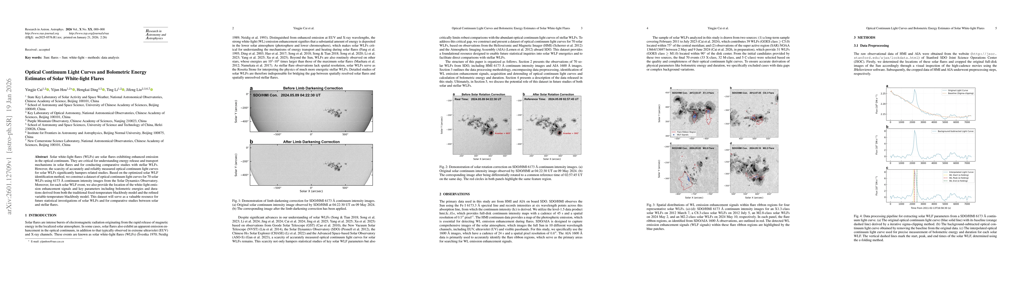 Thumbnail for Optical Continuum Light Curves and Bolometric Energy Estimates of Solar White-light Flares