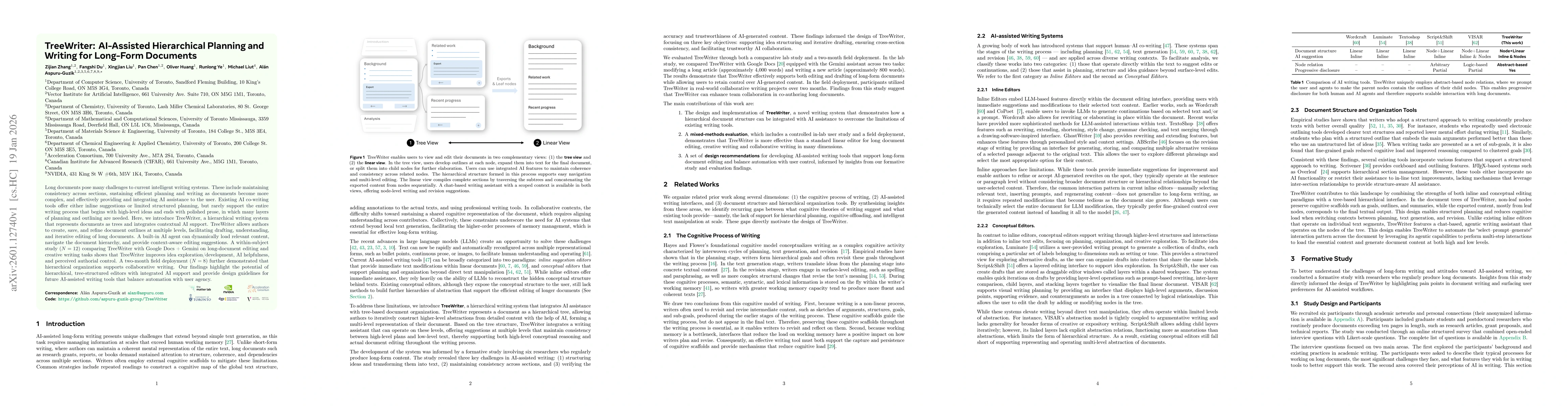 Thumbnail for TreeWriter: AI-Assisted Hierarchical Planning and Writing for Long-Form Documents